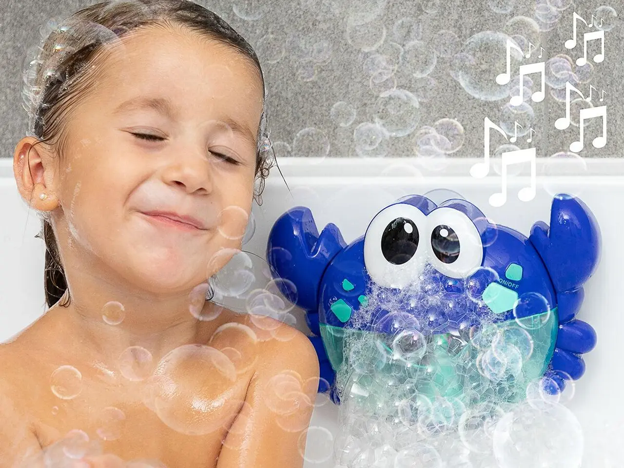 Billede 1 - Sæbeboblelegetøj til badet Crabbly - blå/grøn