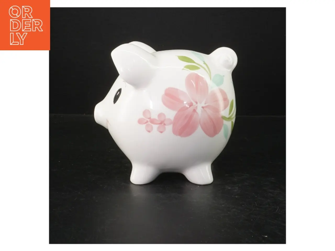 Billede 1 - Keramik sparegris med blomstermotiv (str. 20 cm)