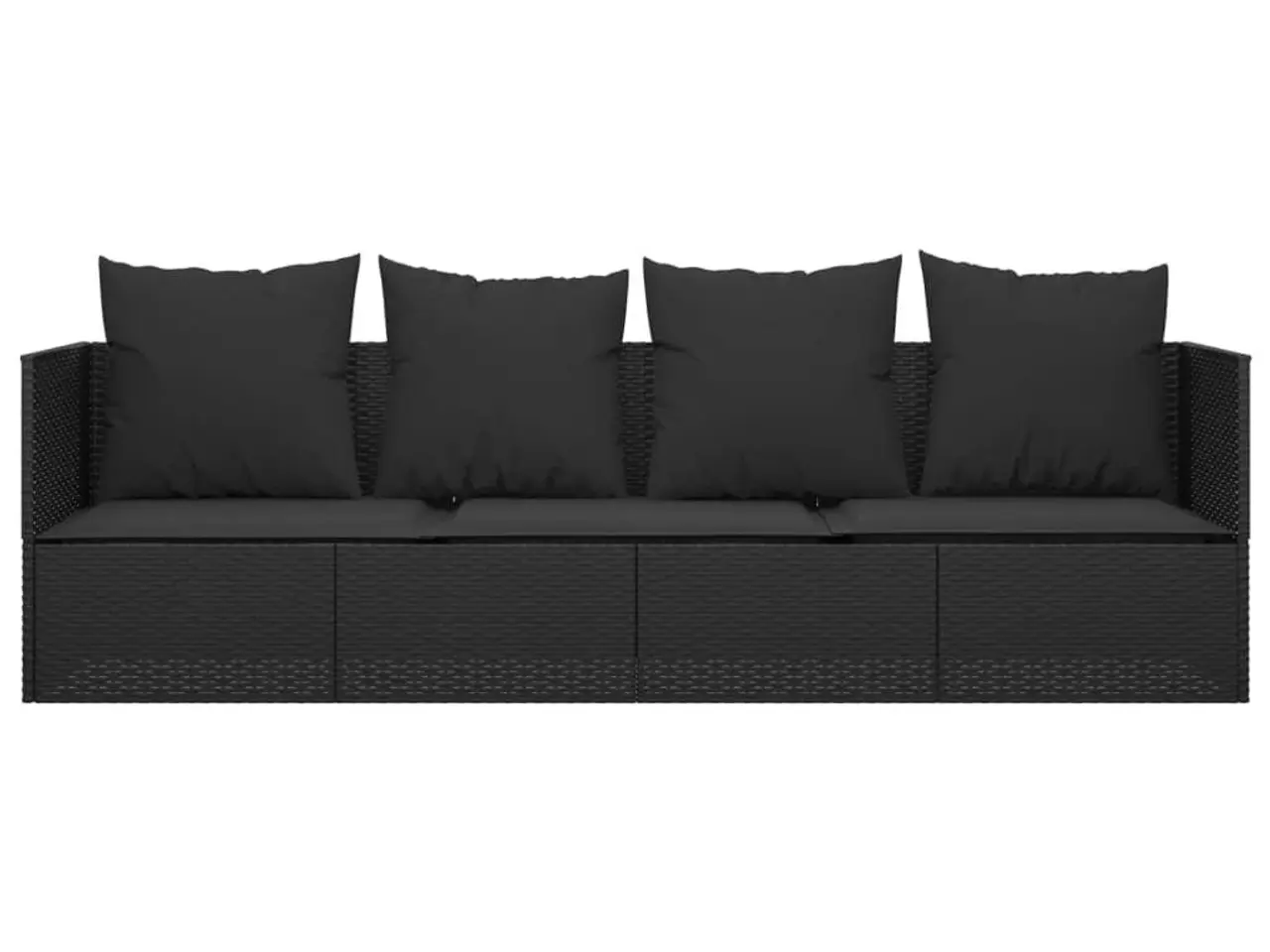 Billede 3 - Loungesofa til udendørs brug med hynder i polyrattan - sort