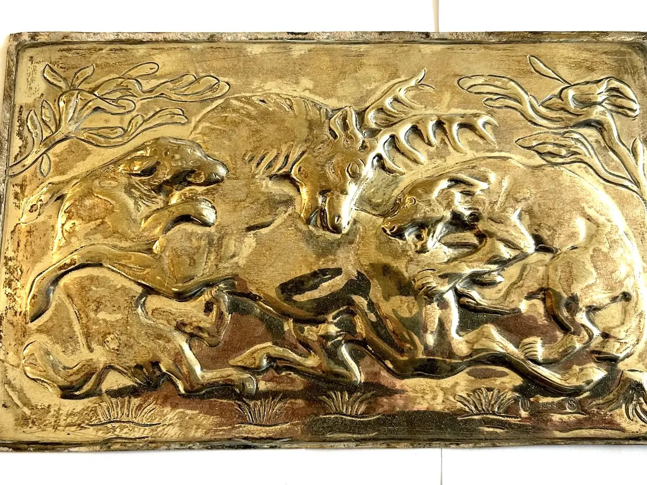 Billede 1 - Sølv relief med jagtmotiv 1946 udført i Sterlingsø