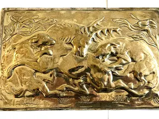 Sølv relief med jagtmotiv 1946 udført i Sterlingsø