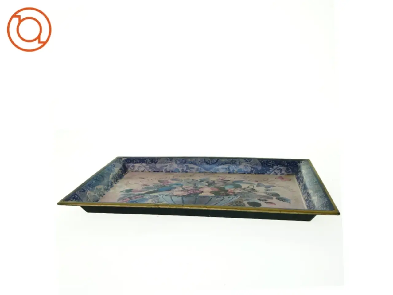 Billede 4 - Vintage Retro Metal Bakke Fugl og Blomster (str. 41 x 30 cm)