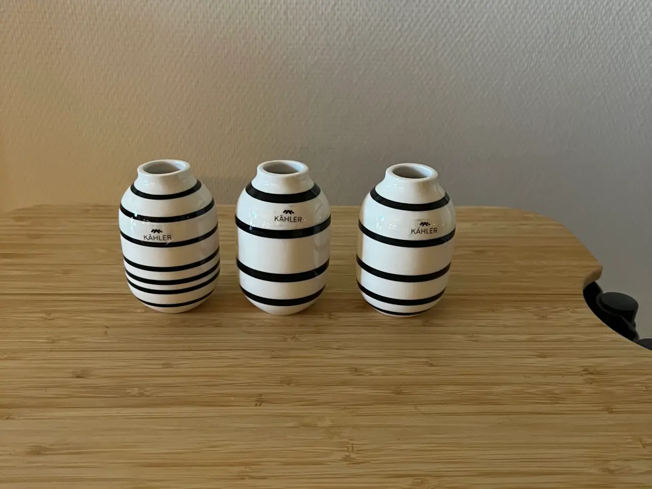 Billede 1 - Kähler Omaggio vase sæt sort & hvid