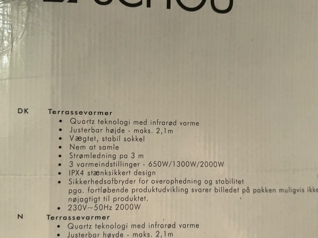 Billede 3 - Terrassevarmer - Schou Electric Patio Heater 