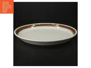 Porcelænsfad med brun kant fra Desiree (str. Ø 27 cm)