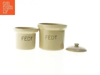 Keramiske fedtkrukker fra Denby Stoneware (str. Ø. 14 cm. og ø. 12 cm)