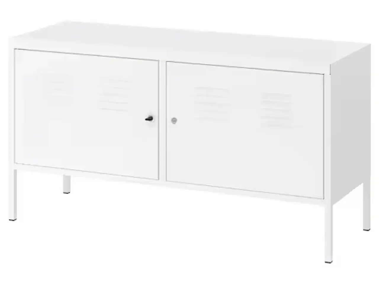 Billede 1 - Ikea metalskab hvid m/låger og lås