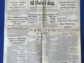 Avis - Oslo Pressen - Aften - 8. mai 1945 - Den Allierte militærmisjon kom til Oslo