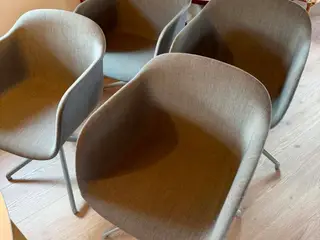 4 stk Muuto Fiber Armchair - Swivel Base, grå
