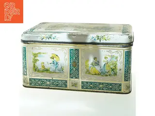 Rektangulær vintage blikæske (str. 27x18 cm)