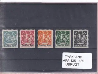 Tyskland - AFA 135 - 139 - Ubrugt