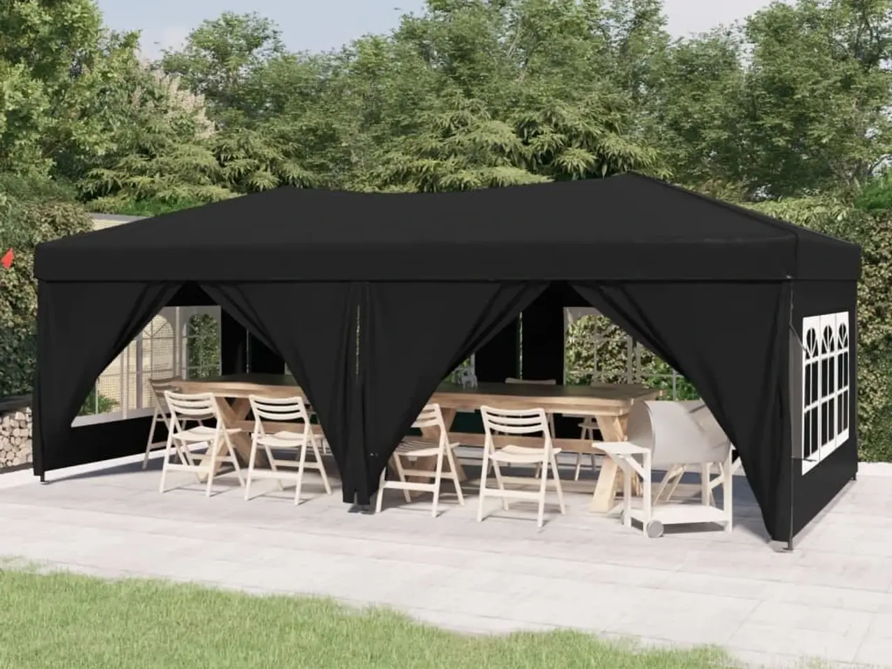 Billede 1 - Foldbart festtelt med sidevægge 3 × 6 m - sort