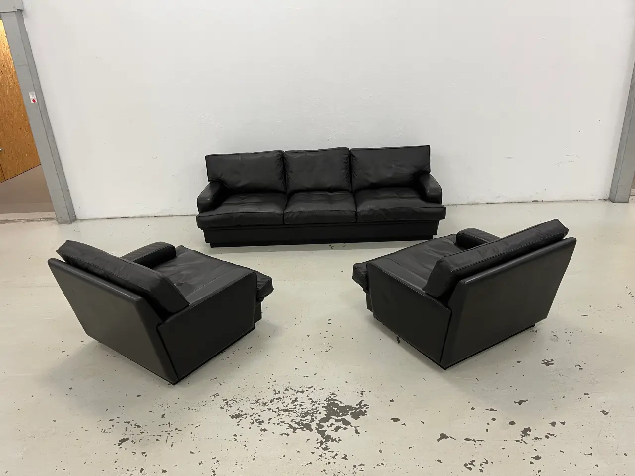 Billede 1 - Arne Norell sofagruppe i Dark Brown læder.