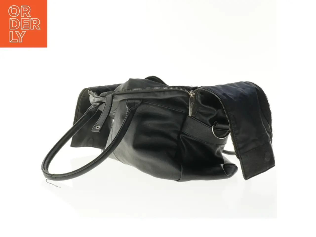 Billede 3 - Sort læderpusletaske (str. 47 x 24 x 18 cm)