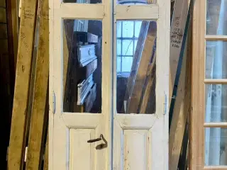 Høj/smal, dobbelt terrassedør m. blæst glas