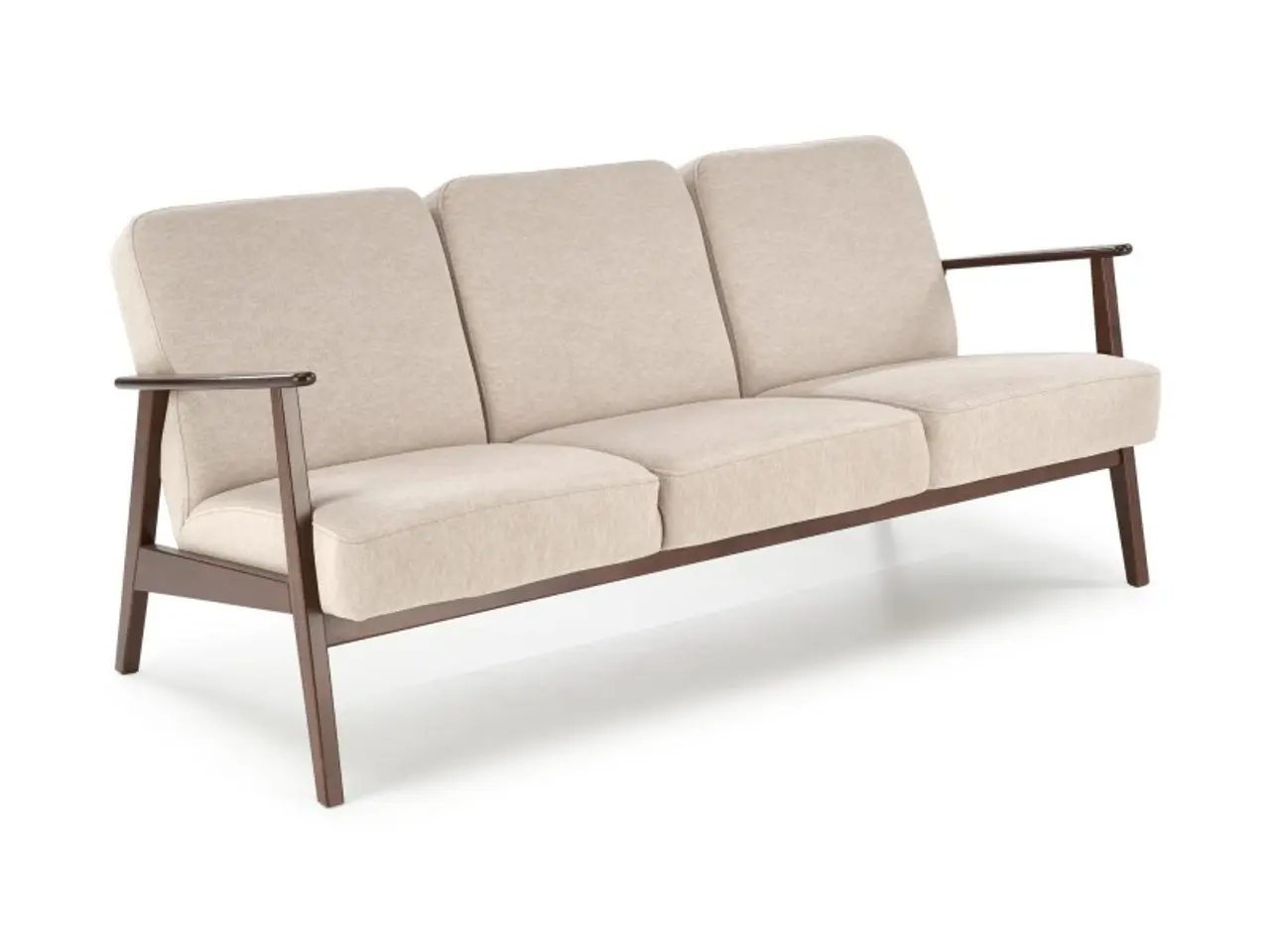 Billede 1 - MILANO 3S sofa, Beige CASTEL#15 / mørk Valnød