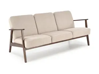 MILANO 3S sofa, Beige CASTEL#15 / mørk Valnød