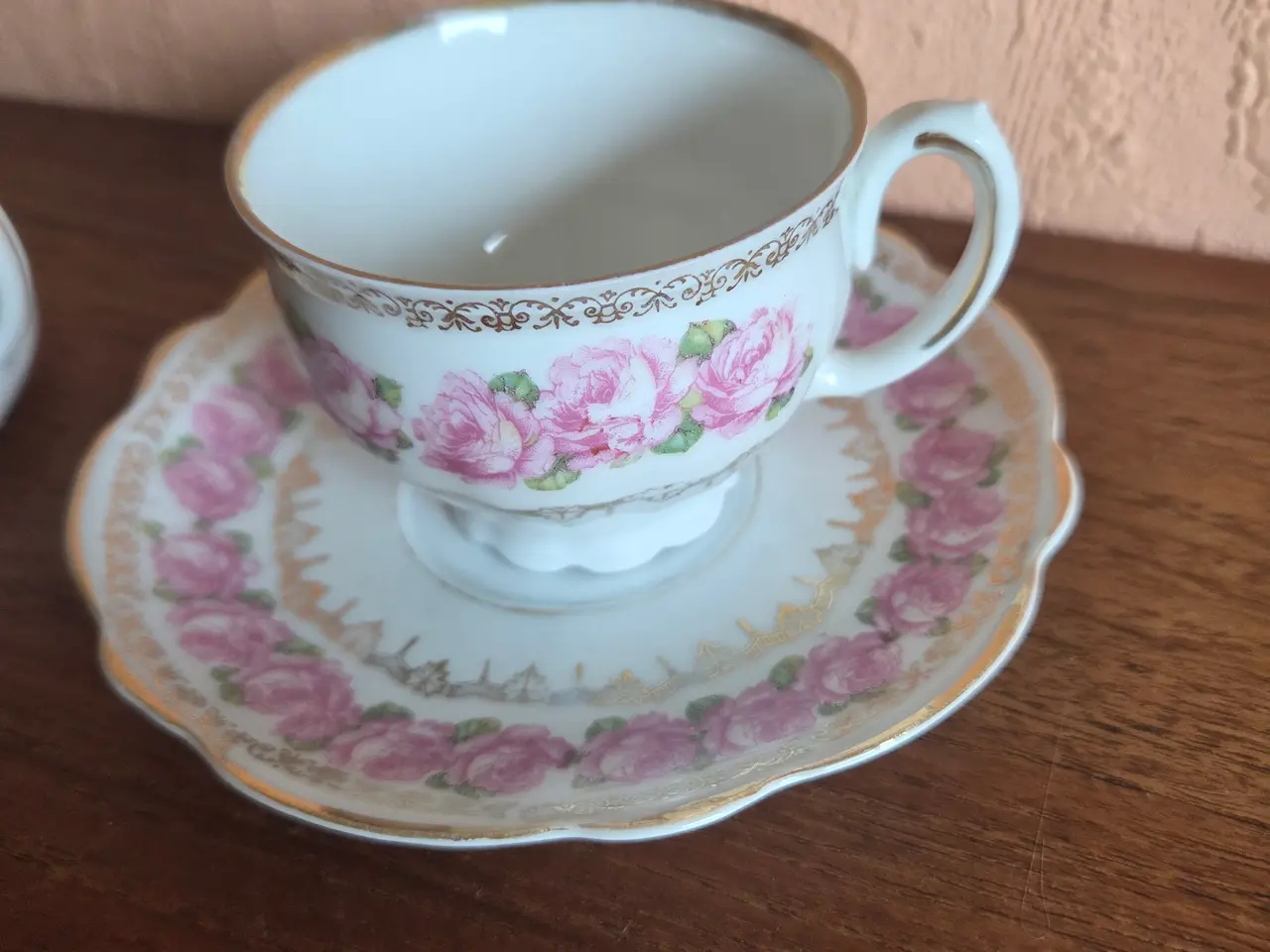 Billede 2 - Kaffesæt i porcelæn – 2 kopper og sukkerskål
