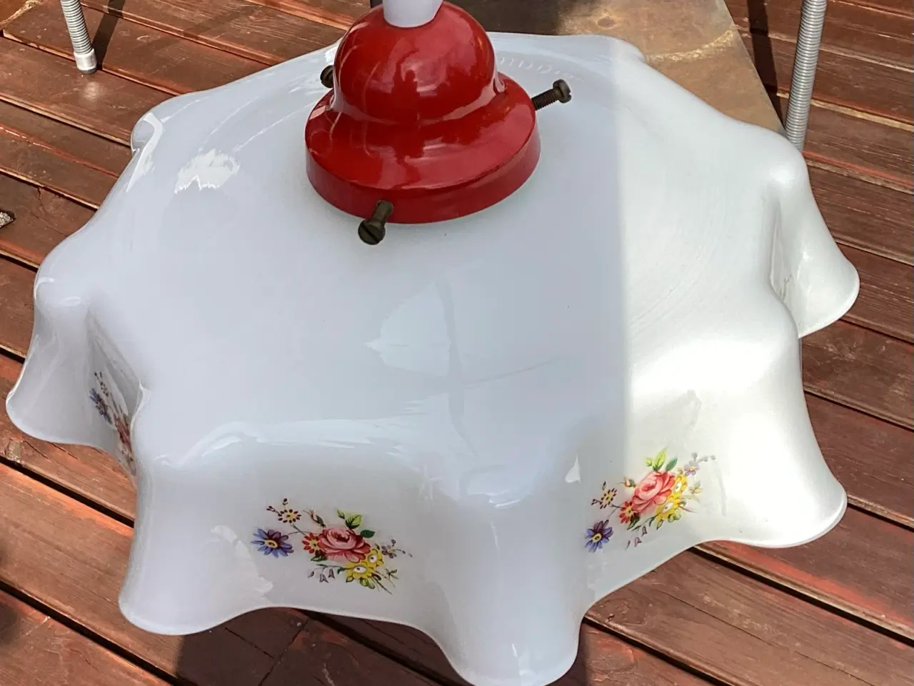 Billede 3 - Loftslampe i glas med blomster