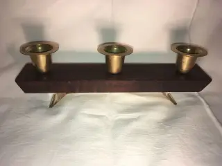 Lysestage palisander messing