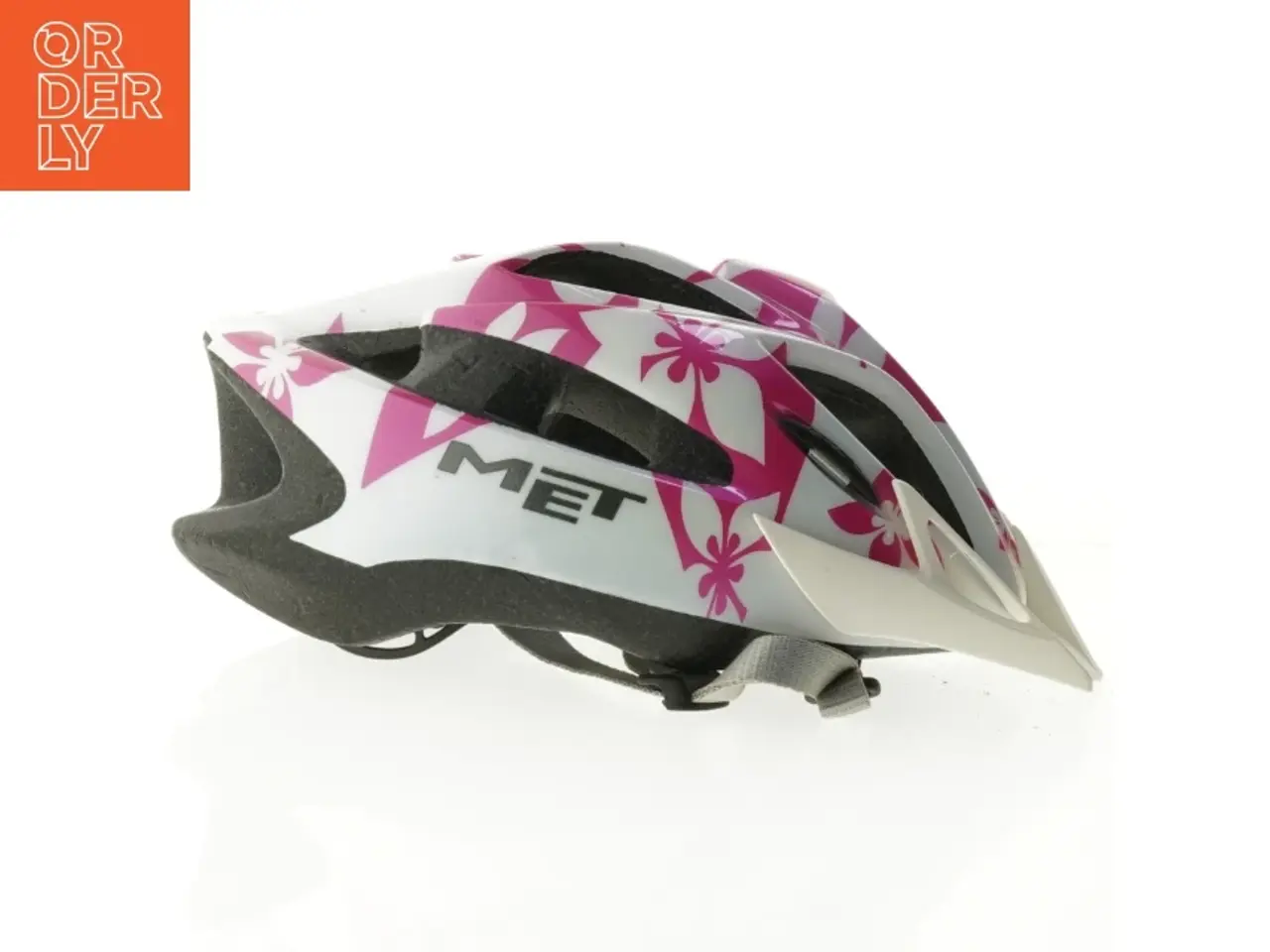 Billede 1 - Cykelhjelm med pink blomstermønster (str. 52-57 cm)