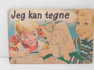 Vintage skabelon bog: Jeg kan Tegne. Omkring 1960