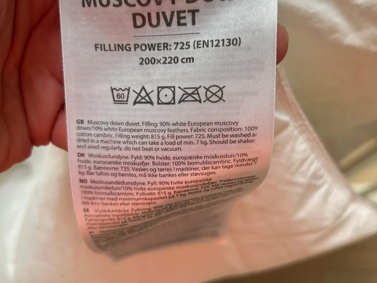 Billede 2 - Kronborg dyne 200x200, moskusdun og -fjer