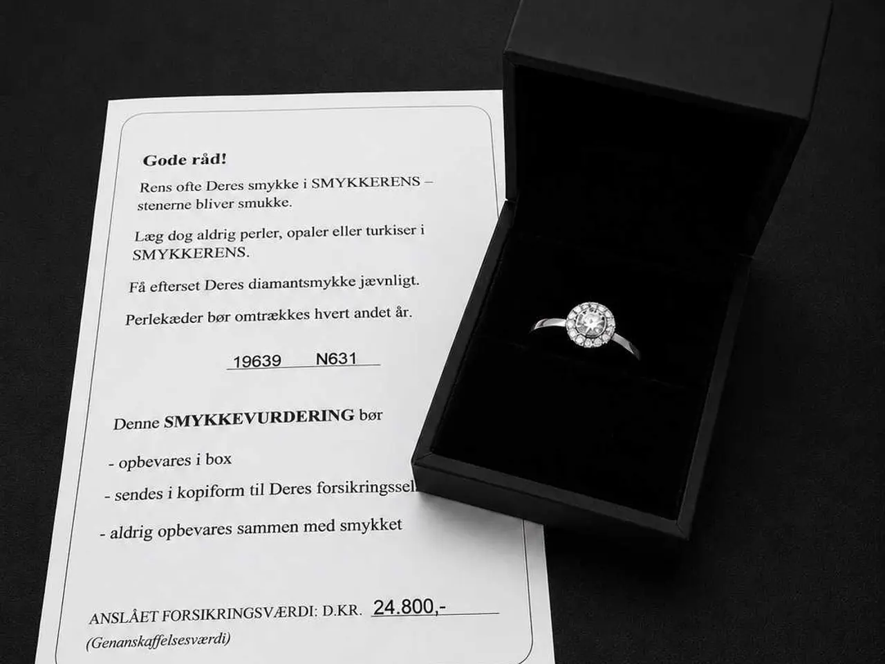 Billede 5 - Ny. Diamant Ring 0,64 carat. hvidguld.