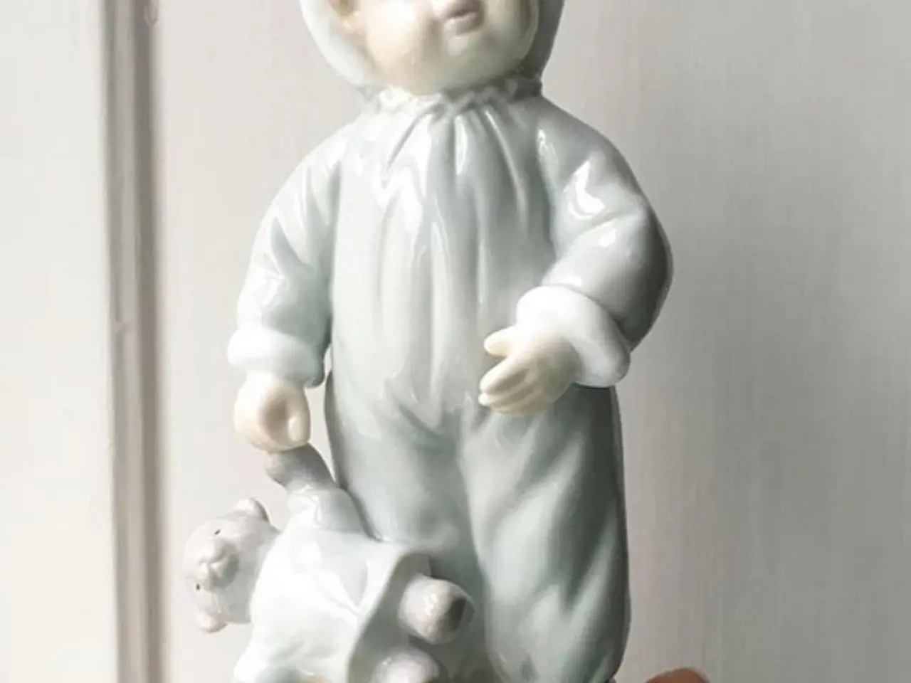 Billede 1 - Porcelænsfigur med bamse, pastelfarver