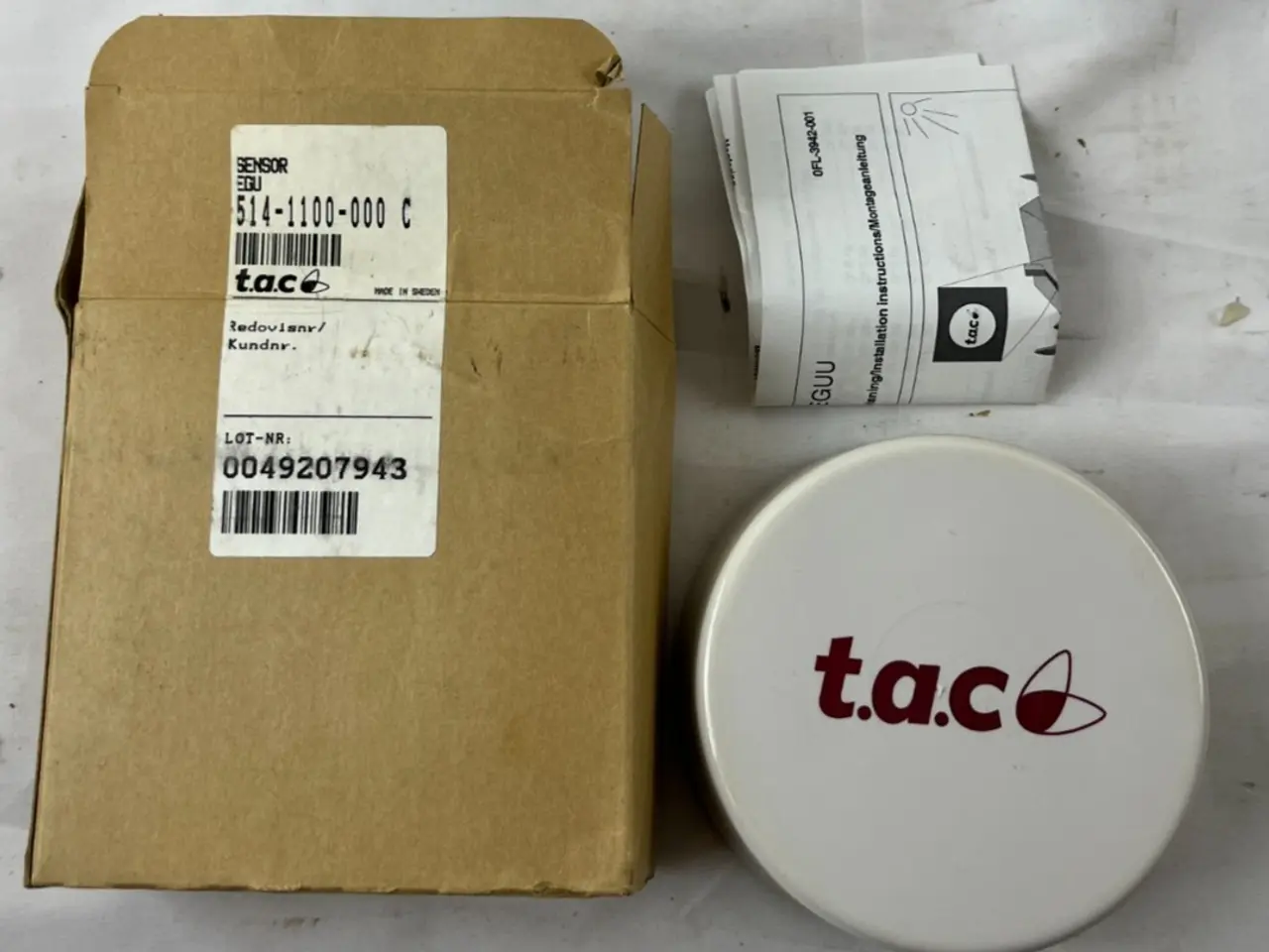 Billede 1 - T.A.C 514-1100-000 Sensor Wall Housing ny