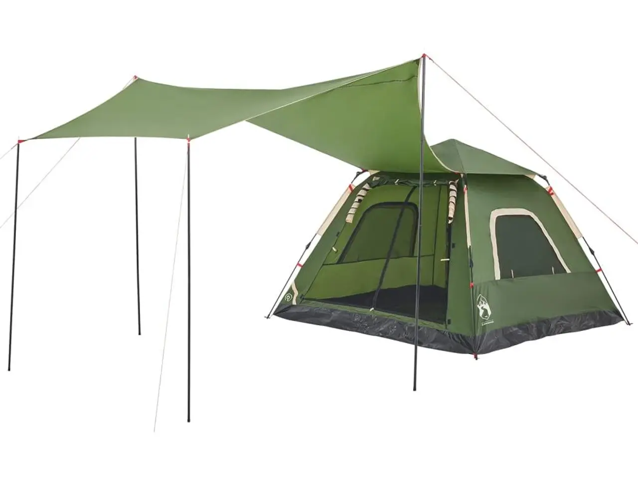 Billede 8 - 5-personers campingtelt kuppel quick-release grøn