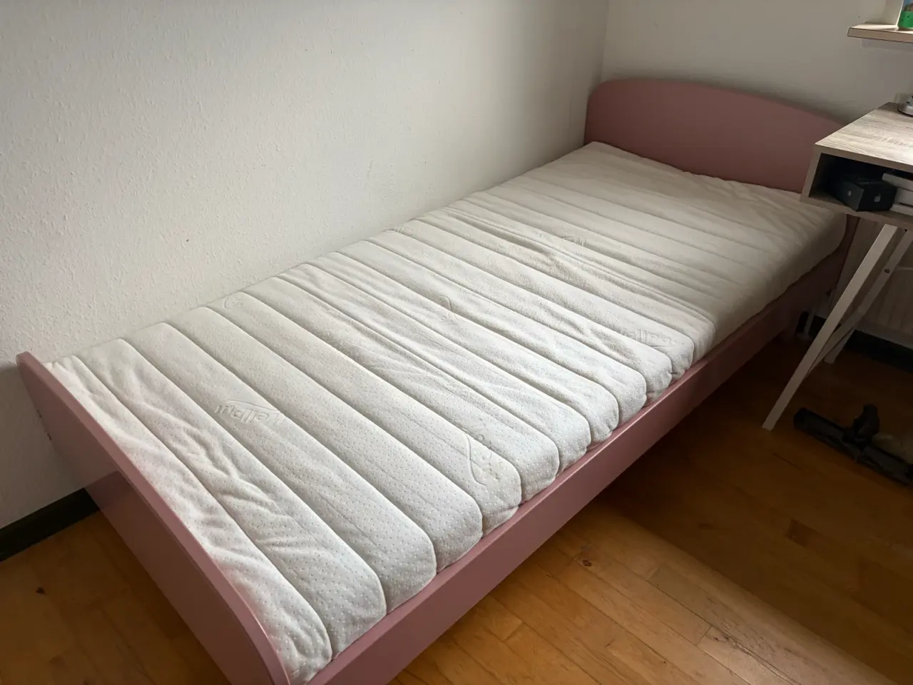 Billede 6 - Flexa Play seng i lyserød  + boxmadras & topmadras