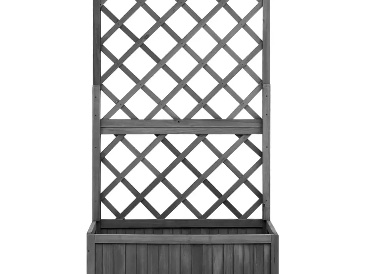 Billede 2 - Plantekasse med espalier 70x30x135 cm massivt fyrretræ sort