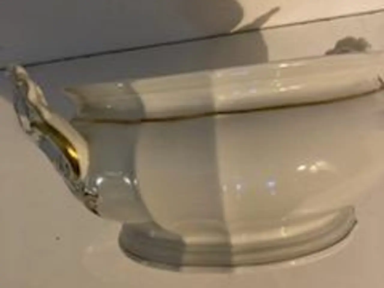 Billede 4 - Fin gammel terrin, bowle, skål med guld udsmykning