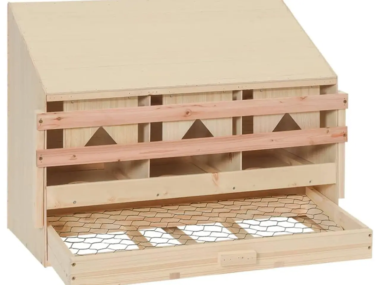 Billede 3 - Redekasse til høns med 3 rum - 72 x 33 x 54 cm