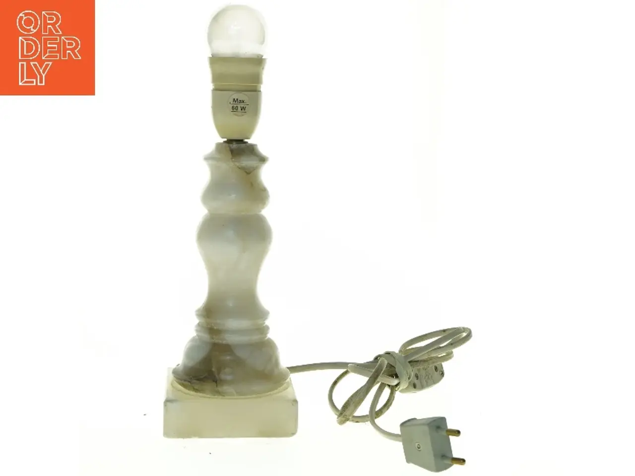 Billede 1 - Marmor bordlampe (str. 30 x 10 cm)