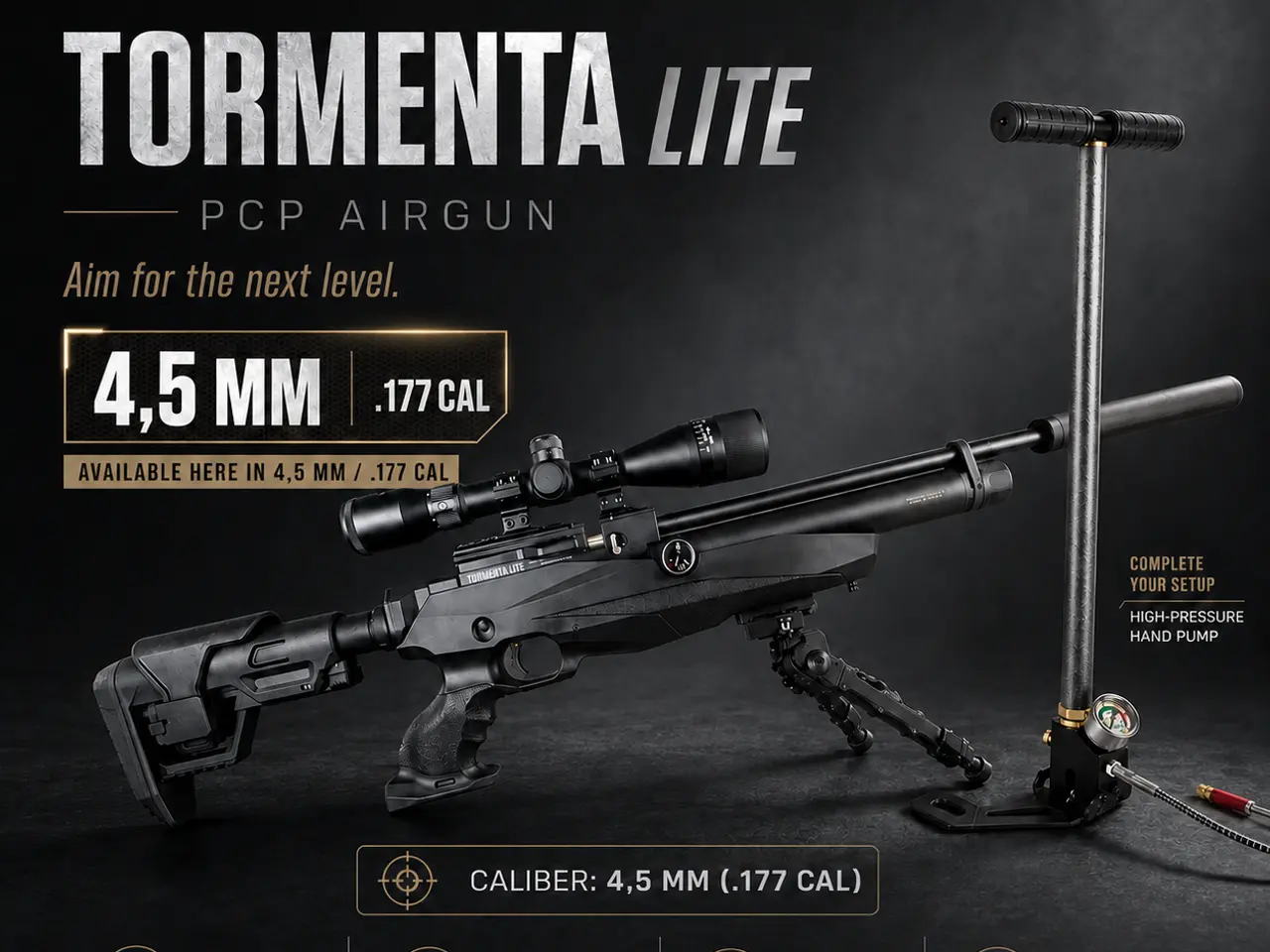 Billede 1 - Reximex Tormenta Lite 4,5 mm med kikkert, pumpe og lyddæmper