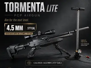 Reximex Tormenta Lite 4,5 mm med kikkert, pumpe og lyddæmper
