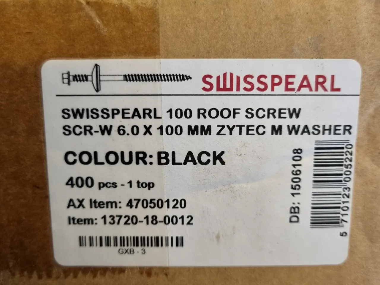 Billede 2 - Swisspearl, eternit tagskruer, sort