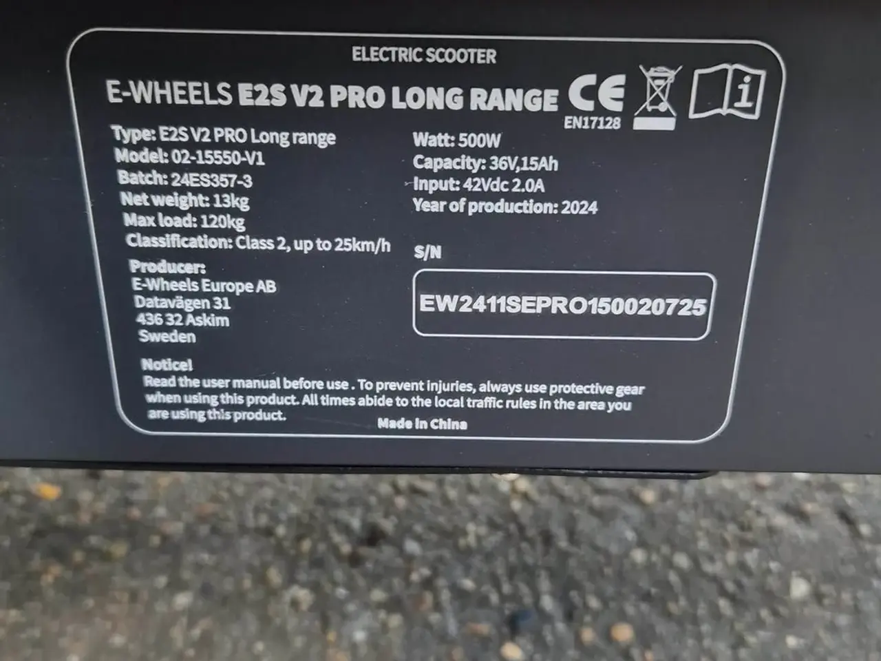 Billede 5 - E-WHEELS E2S V2 PRO Long Range 