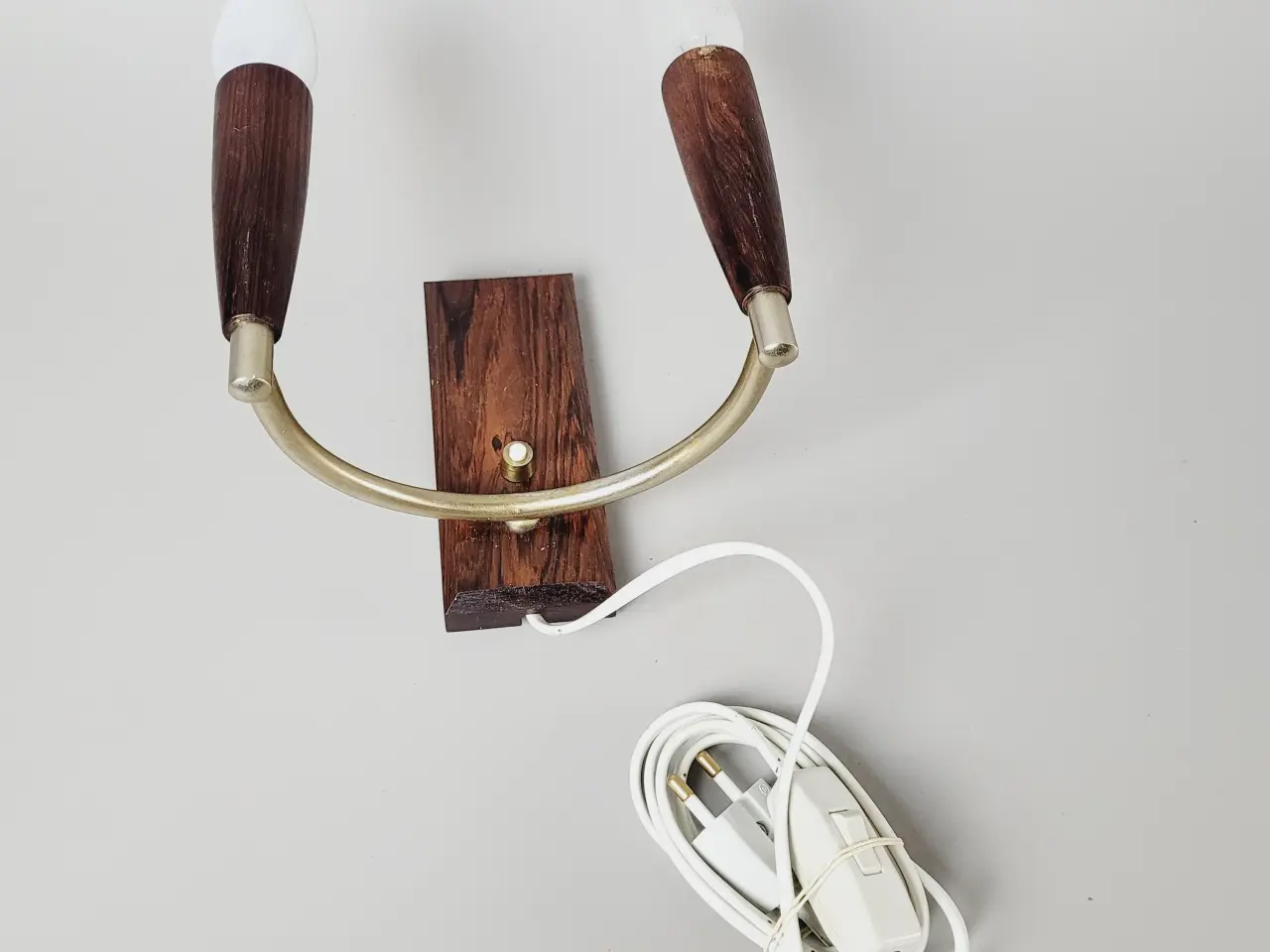 Billede 9 - ⭐️· Elegant vintage væglampe i palisander og messi