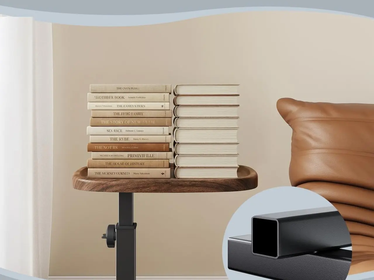Billede 6 - C-formet sidebord med justerbar højde - Walnut Brown/Ink Black