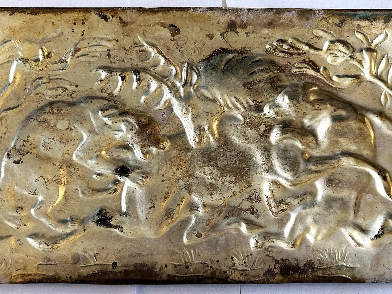 Billede 3 - Sølv relief med jagtmotiv 1946 udført i Sterlingsø