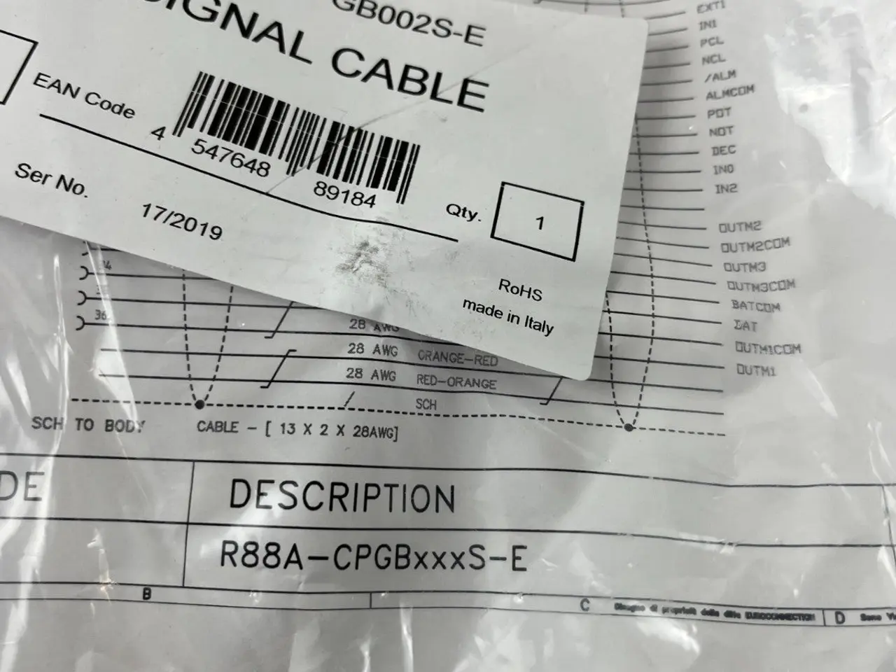 Billede 4 - Omron R88A-CPGB002S-E CN1 I/O Signal kabel 2m for