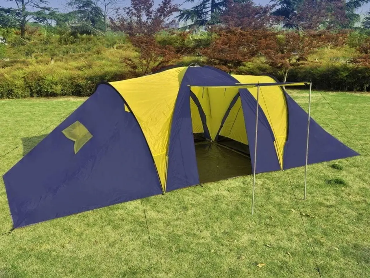 Billede 1 - Campingtelt til 9 personer - blå/gul med 3 rum
