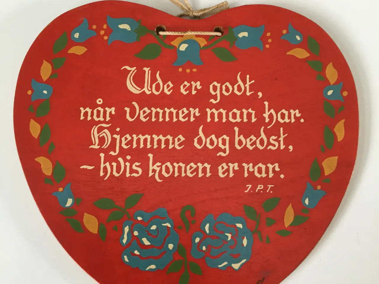 Billede 1 - Gl. Hjerte skilt med tekst