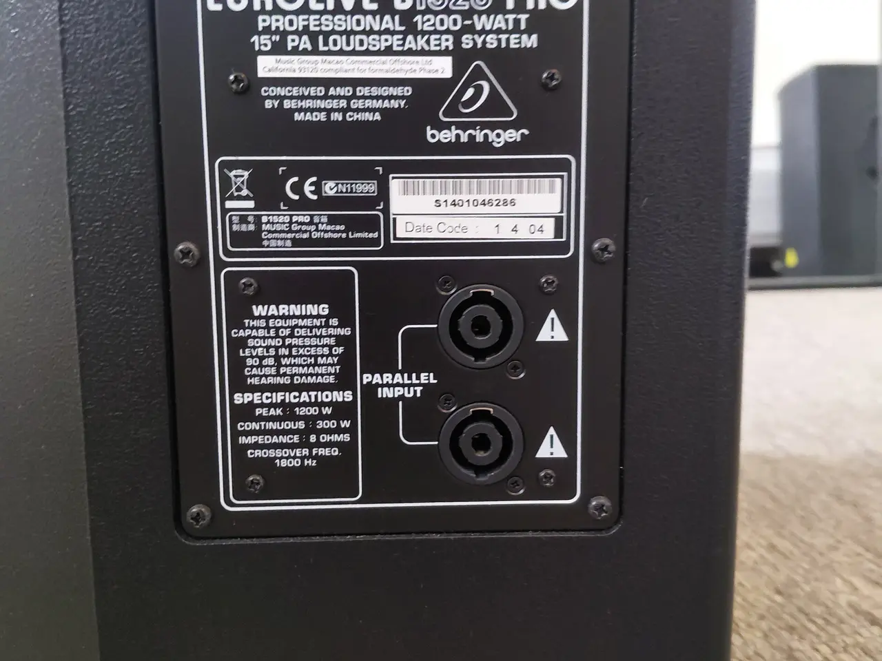 Billede 6 - Behringer Eurolive B1520 Pro 1200-Watt 15" PA