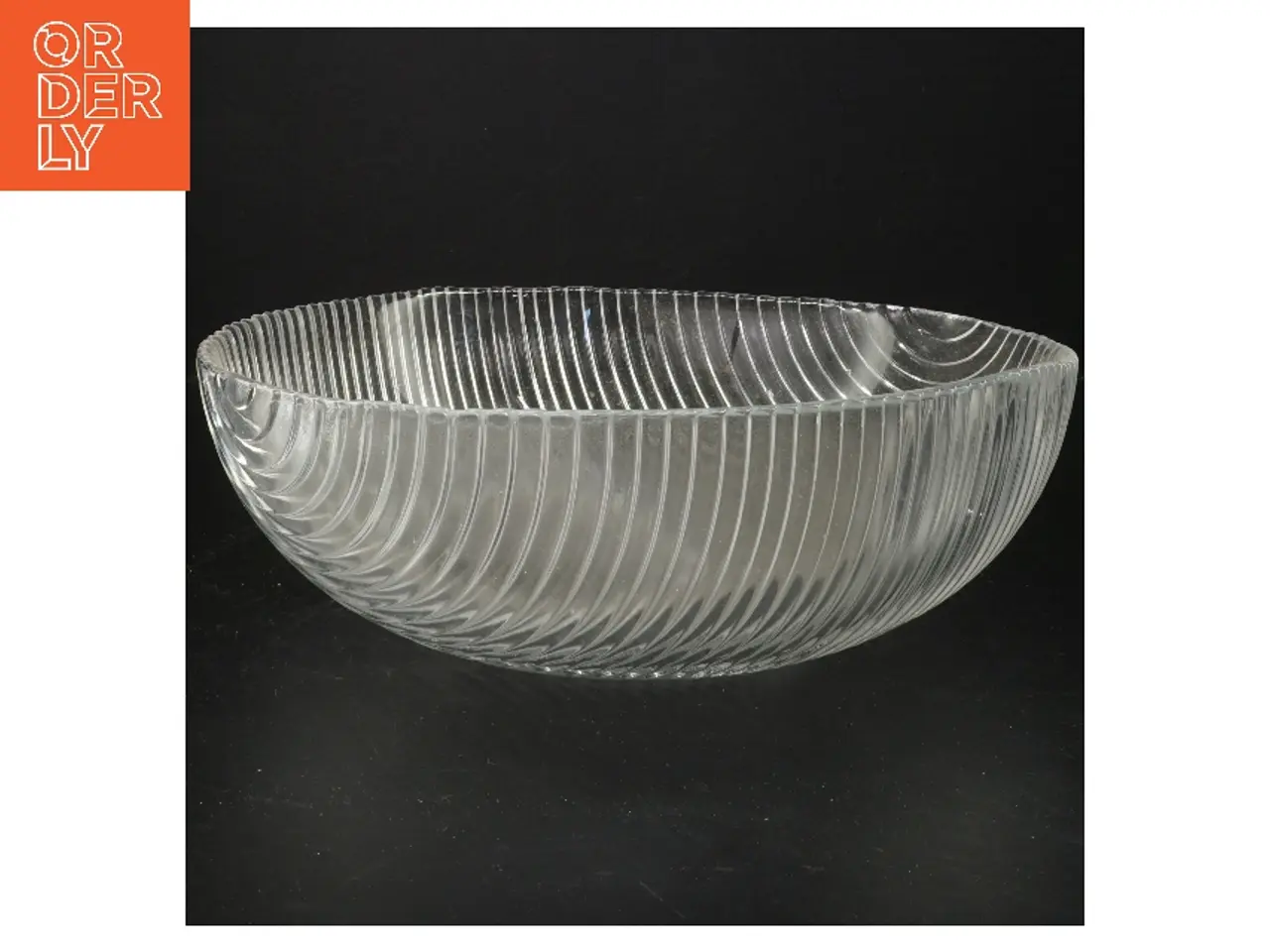Billede 1 - Rillet glasskål (str. Ø 28 cm)
