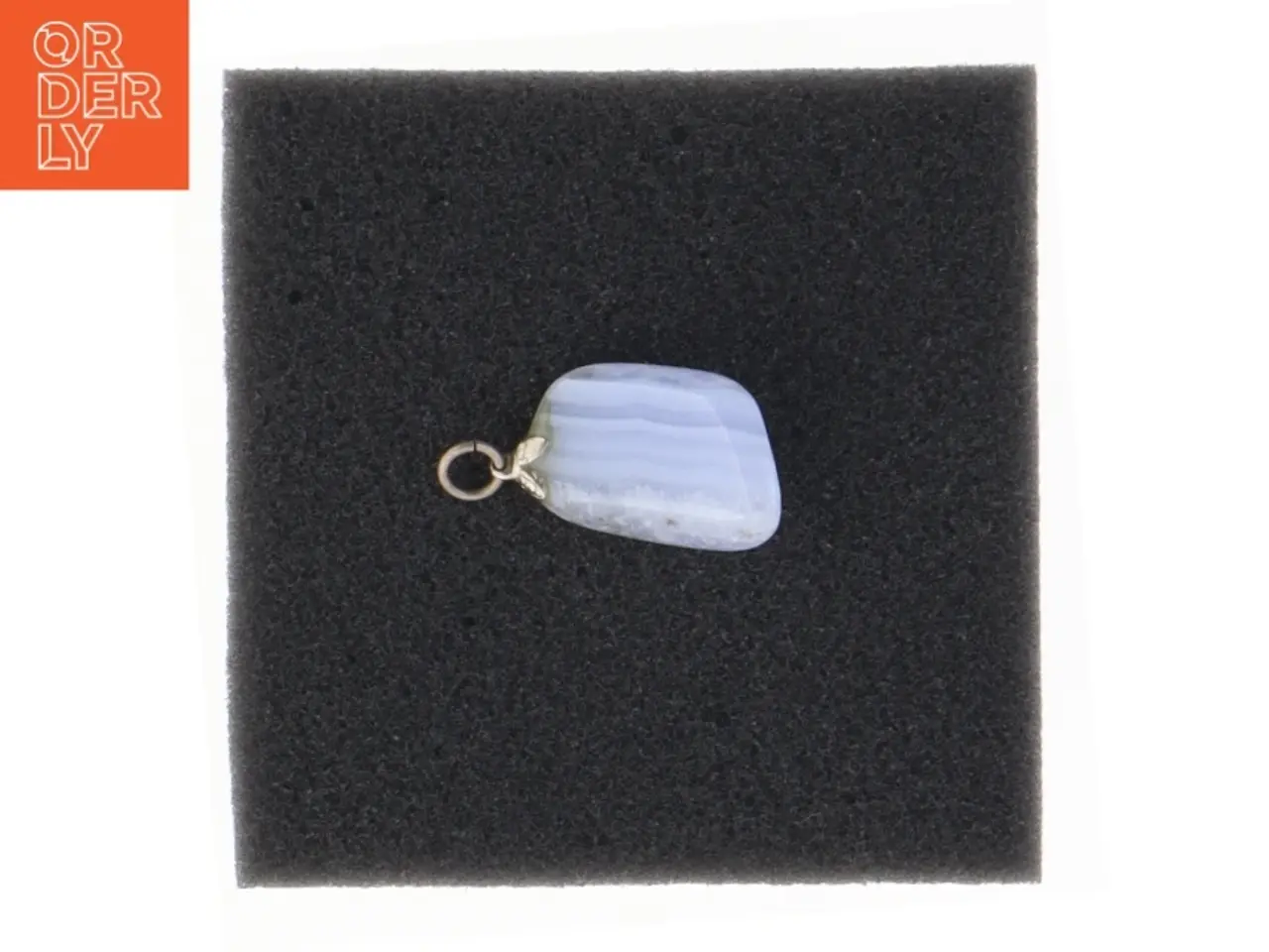 Billede 2 - Blå agatvedhæng (str. 2,5 x 1,5 cm)