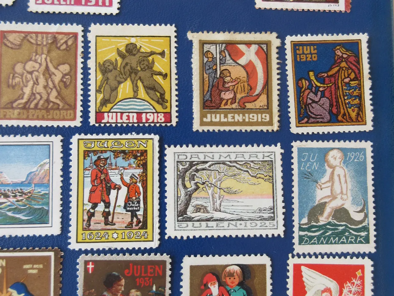 Billede 3 - Ældre danske julemærker årgang 1908-1951 47 mærker